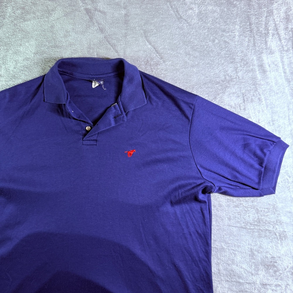 Vintage Wrangler Polo Shirt Mens XL Short Sleeve Red Horse Logo 50/50